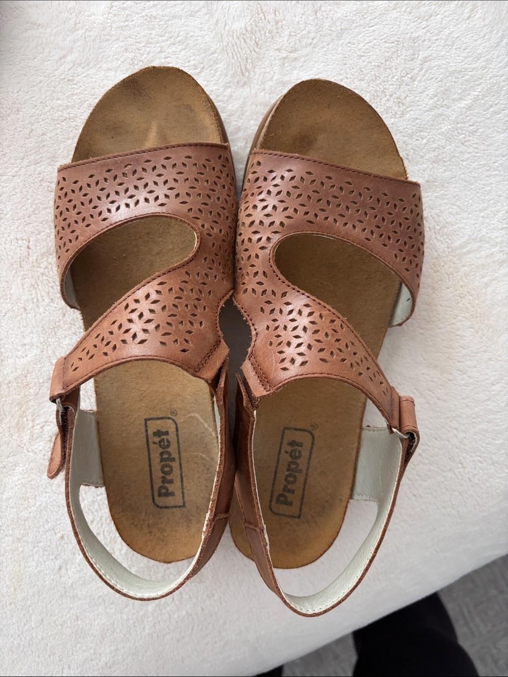 Women's Brown Perforated Sandals